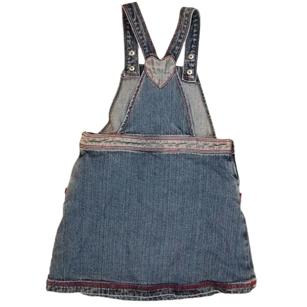 HANNA ANDERSSON Denim Blue Jean Overall Dress Girls Size 4